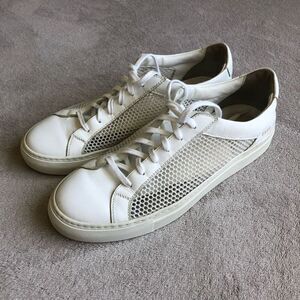 Women by Common Projects Achilles Mesh-Trimmed Leather White Lace Up Sneakers